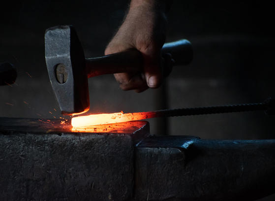 Close-up image of blacksmith hammer