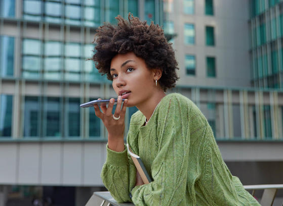 Woman speaking on phone