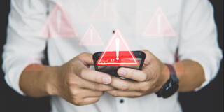 Warning alert on smartphone