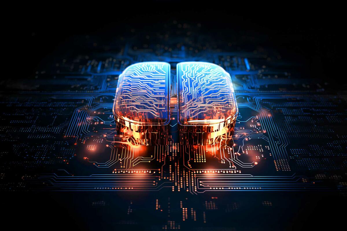 AI-enabled network & enterprise CX intelligence platform symbolized by human brain glowing from processor