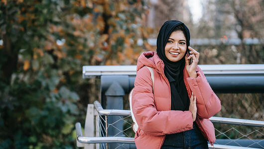 Woman talking on mobile phone